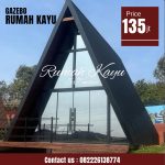 Rumah Segitiga Kayu Jati Minimalis Modern