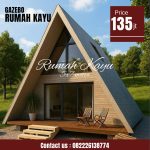 Rumah Segitiga Kayu Jati Minimalis Modern