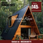Rumah Kayu Segitiga Minimalis Modern Kayu Jati