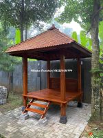 Gazebo Kayu Jati 2x2 Meter Atap Sirap Ulin