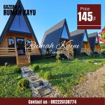 Harga Rumah Kayu Segitiga Minimalis Modern Kayu Jati