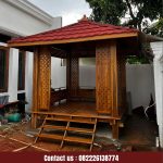 Jual Gazebo Kayu Jati Minimalis Bongkar Pasang