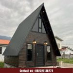 Jual Rumah Kayu Segitiga Minimalis Bongkar Pasang
