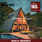 Rumah Segitiga Kayu Jati | Rumah Kayu Minimalis Modern