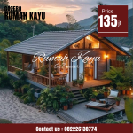 Rumah Kayu Minimalis Modern | Rumah Glamping Kayu