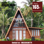 Rumah Segitiga Minimalis Kayu Jati Model Roftop