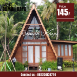Jual Rumah Segitiga Glamping Minimalis Modern Kayu Jati