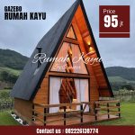 Jual Rumah Kayu Segitiga Minimalis Modern