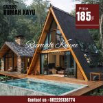 Rumah Kayu Segitiga Minimalis Kayu Jati Modern