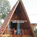Rumah Segitiga Minimalis Kayu Jati Harga Murah