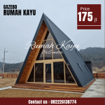 Rumah Segitiga Kayu Jati Minimalis Modern