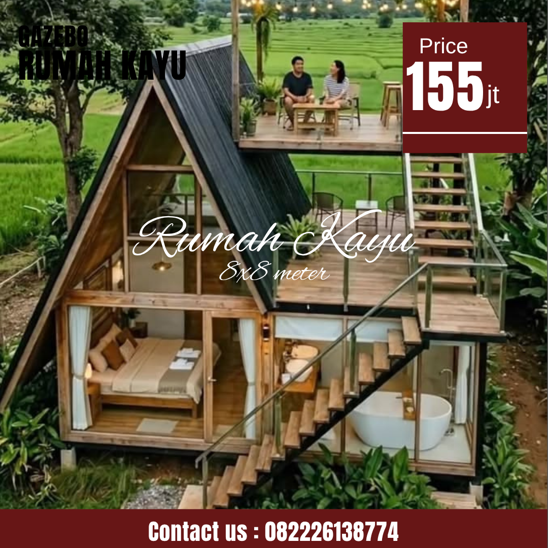 Abu Abu Inspirasi Desain Moderen Furniture Instagram Post (25) Rumah Kayu Segitiga Glamping Minimalis Modern Kayu Jati - Image 1
