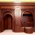 Mihrab Masjid Kayu Jati Premium dengan Ukiran Kaligrafi Islami