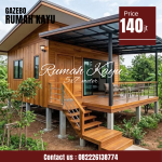 Rumah Kayu Minimalis Full Jati Bisa Bongkar Pasang