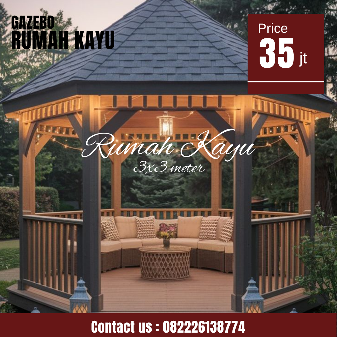 Abu Abu Inspirasi Desain Moderen Furniture Instagram Post (47) Gazebo Taman Kayu Jati Segi Delapan - Image 1
