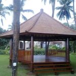 Gazebo kayu jati minimalis atap sirap ulin