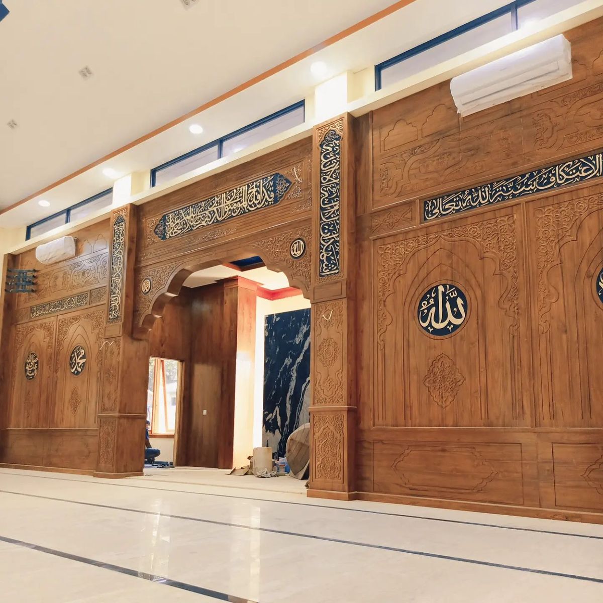 mihrab masjid Jual Mihrab Masjid Minimalis Kayu Jati Harga Pengrajin - Image 1