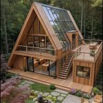 Rumah Segitiga Kayu Jati Minimalis Modern