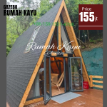 Rumah Segitiga Kayu Jati Aesthetic Cocok untuk Villa & Glamping