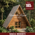 Jual Rumah Segitiga Kayu Jati Minimalis Custom untuk Villa dan Glamping